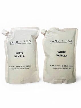 Set of 2 Sand + Fog Hand Soap Refills WHITE VANILLA 34 fl oz each